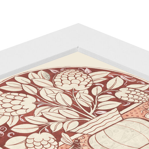 Dish design by William De Morgan – 8 x 8” mounted print